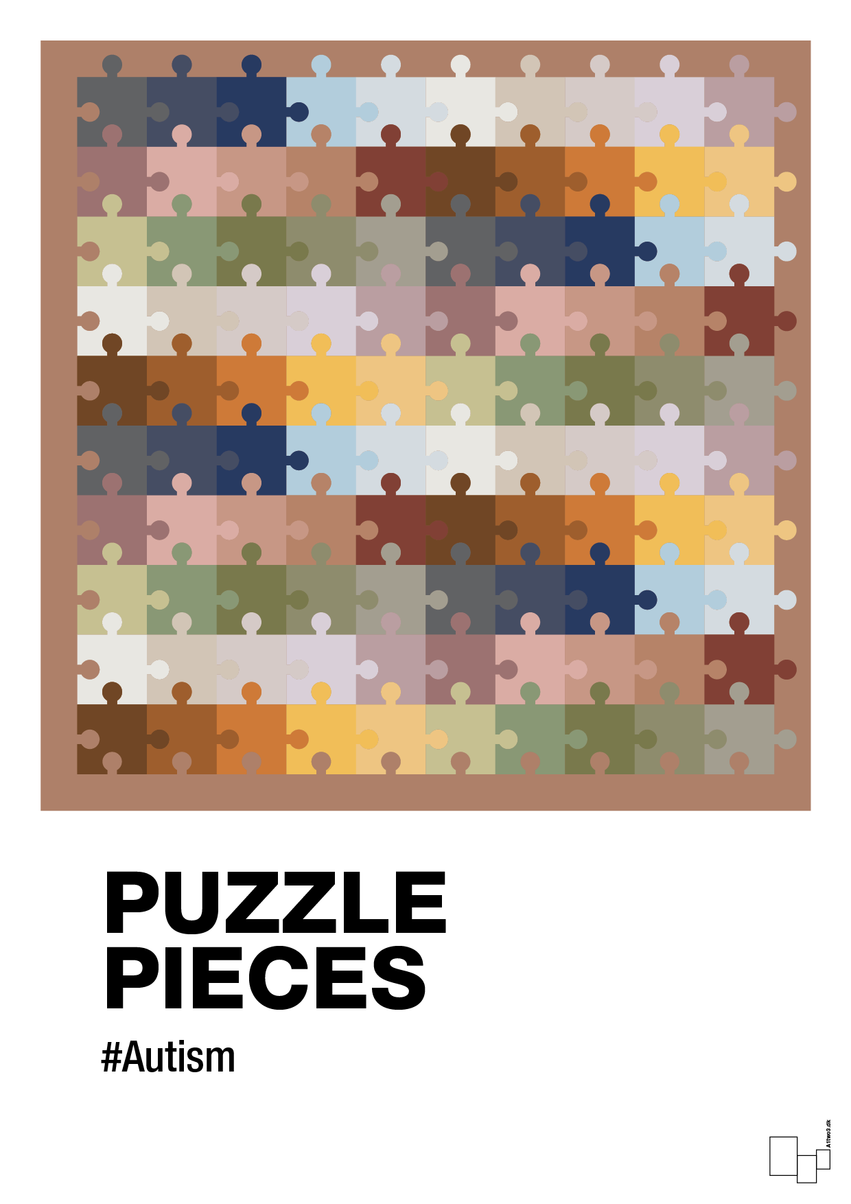 plakat: puzzle pieces - cider spice-Autisme-A1two3