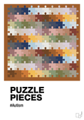 plakat: puzzle pieces - cognac-Autisme-A1two3
