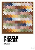 plakat: puzzle pieces - dark brown-Autisme-A1two3