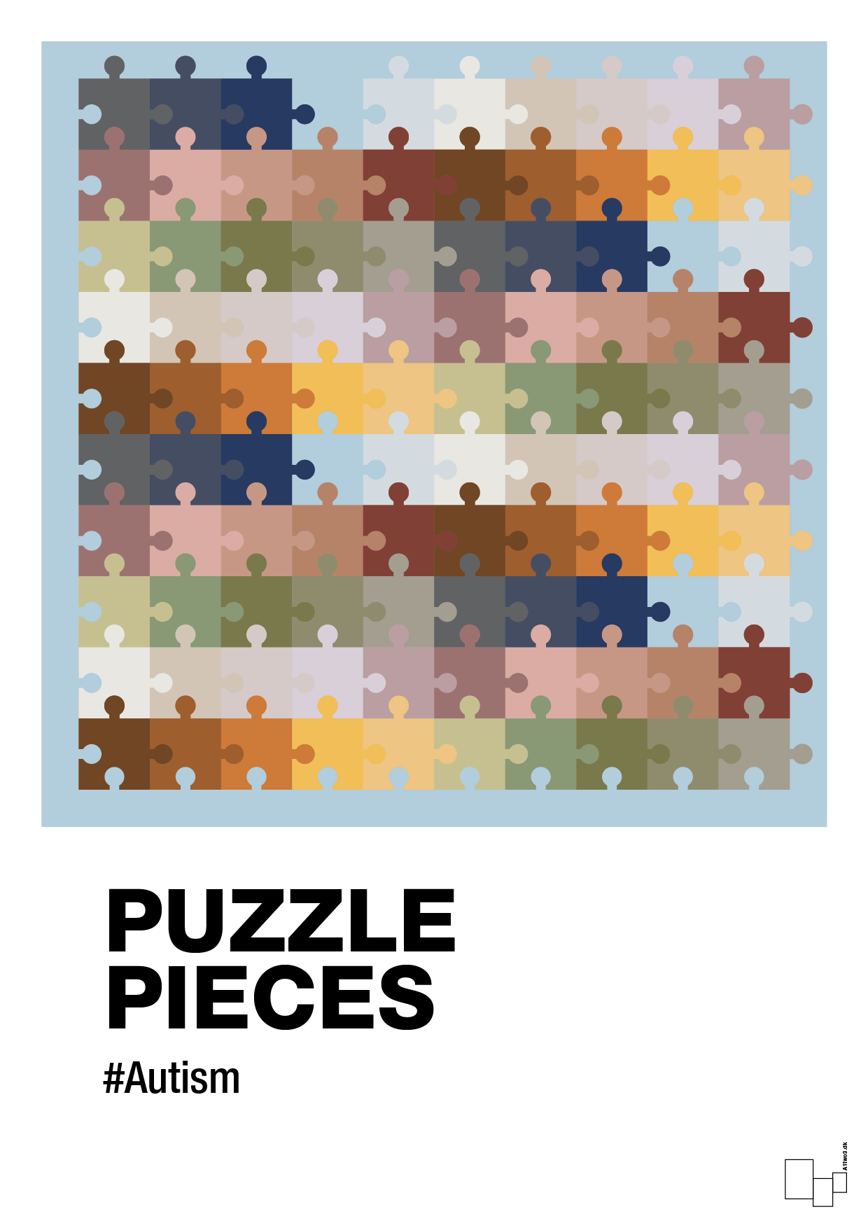 plakat: puzzle pieces - heavenly blue-Autisme-A1two3