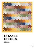 plakat: puzzle pieces - honeycomb-Autisme-A1two3