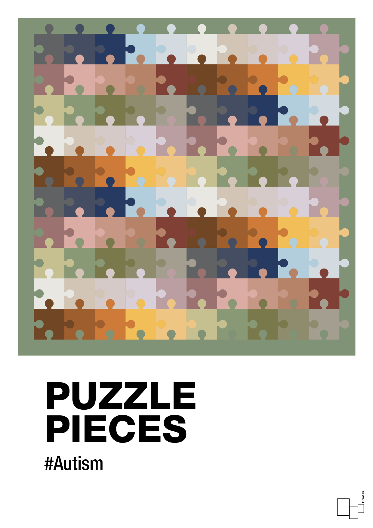plakat: puzzle pieces - jade-Autisme-A1two3
