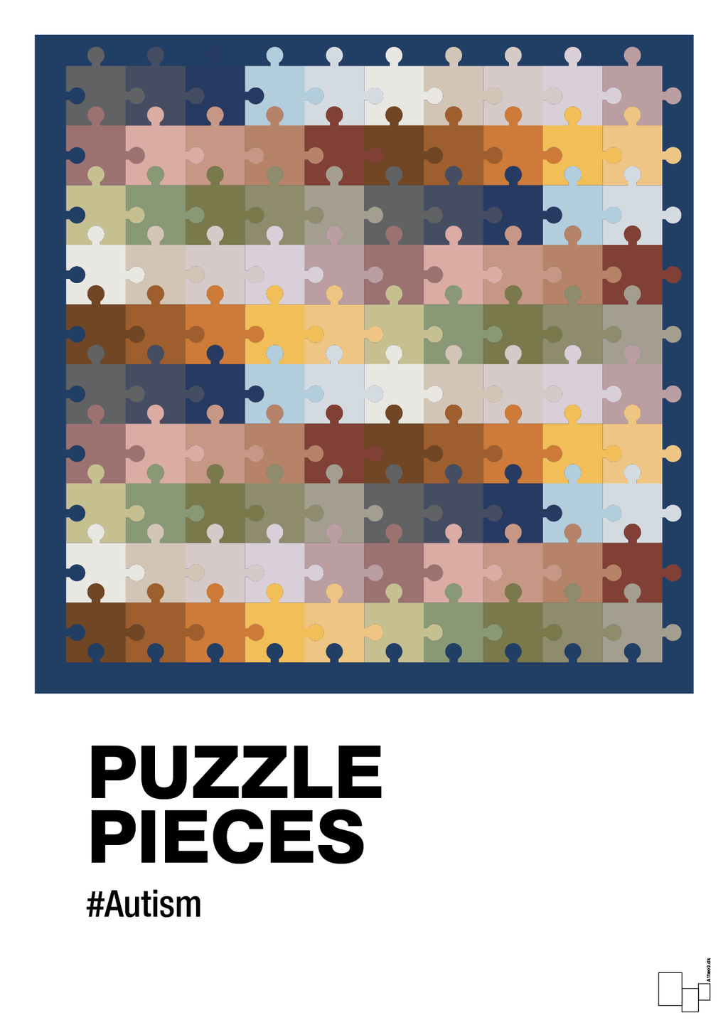 plakat: puzzle pieces - lapis blue-Autisme-A1two3