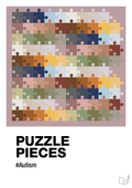 plakat: puzzle pieces - light rose-Autisme-A1two3