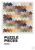 plakat: puzzle pieces - painters white-Autisme-A1two3