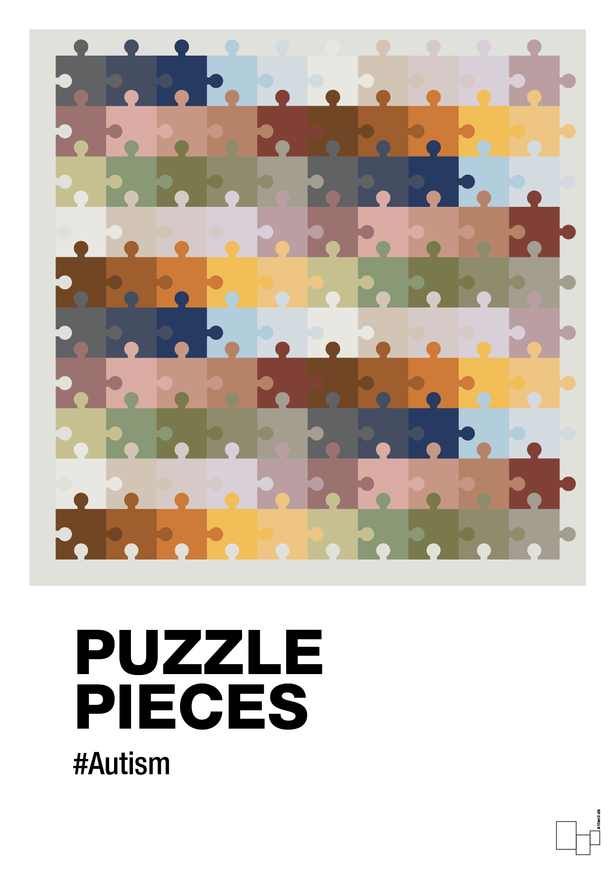 plakat: puzzle pieces - painters white-Autisme-A1two3