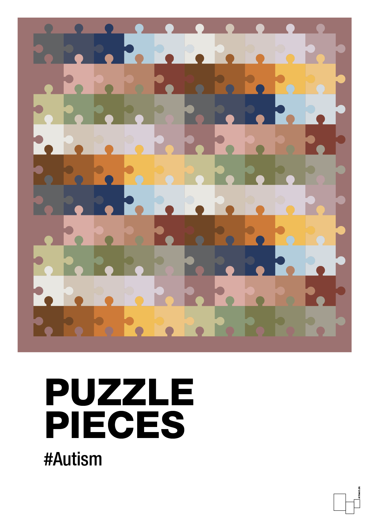 plakat: puzzle pieces - plum-Autisme-A1two3