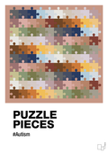 plakat: puzzle pieces - powder-Autisme-A1two3