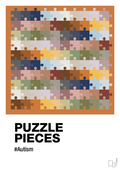 plakat: puzzle pieces - rumba orange-Autisme-A1two3