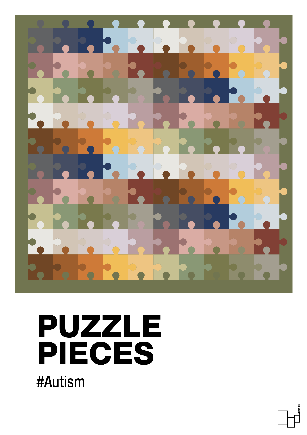 plakat: puzzle pieces - secret meadow-Autisme-A1two3