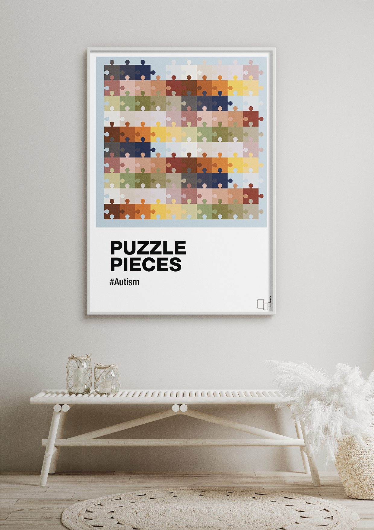plakat: puzzle pieces - dusty lilac-Autisme-A1two3