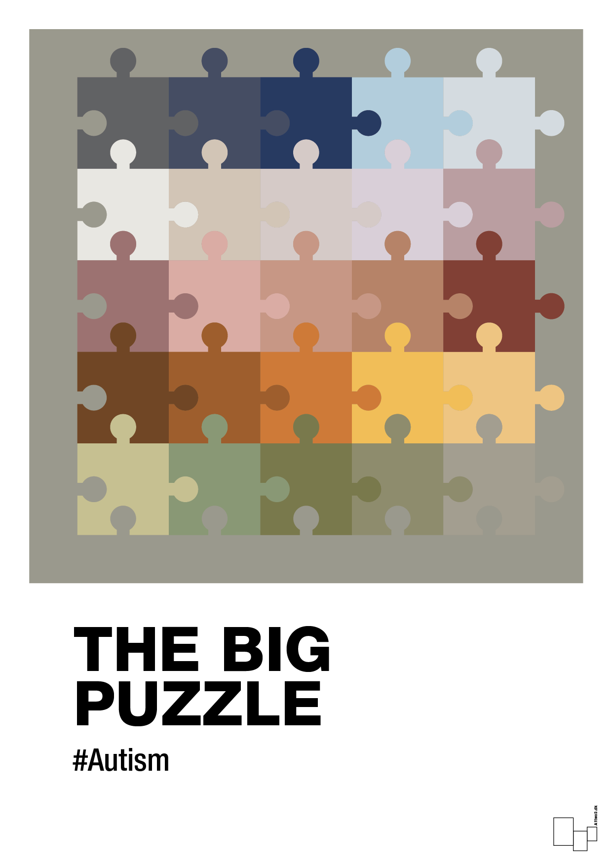 plakat: the big puzzle - battleship gray-Autisme-A1two3