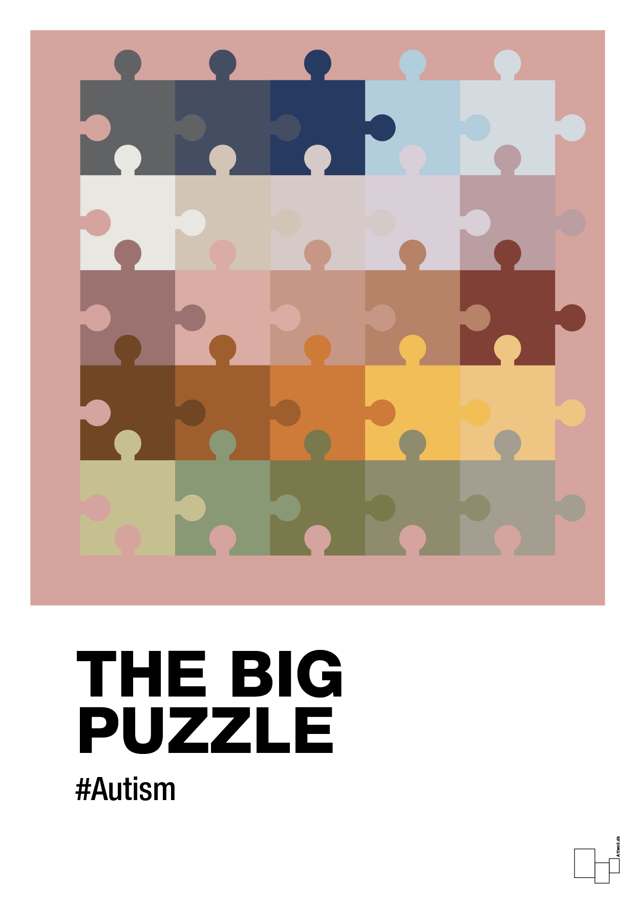 plakat: the big puzzle - bubble shell-Autisme-A1two3