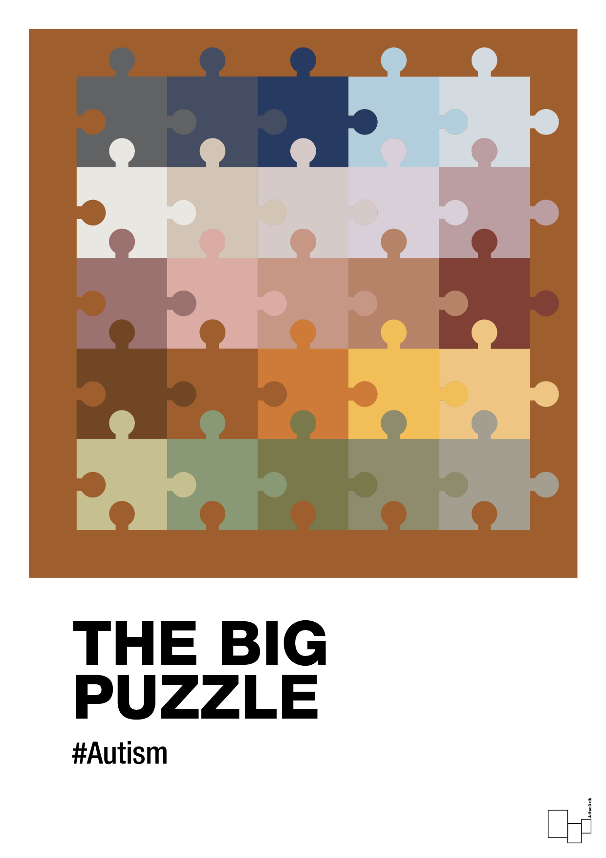 plakat: the big puzzle - cognac-Autisme-A1two3