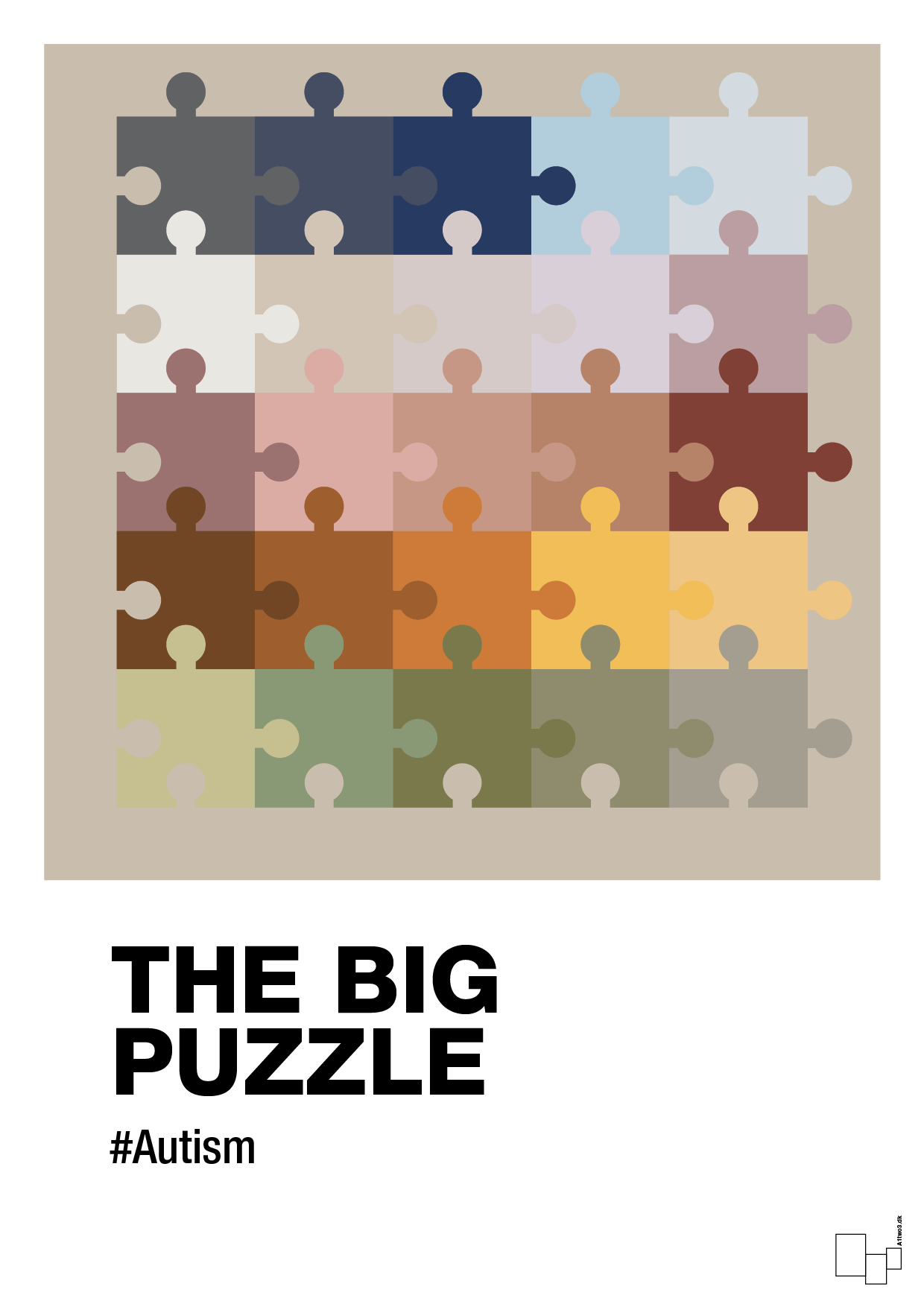 plakat: the big puzzle - creamy mushroom-Autisme-A1two3