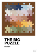 plakat: the big puzzle - dark brown-Autisme-A1two3