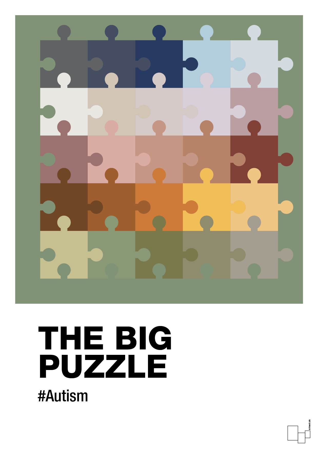 plakat: the big puzzle - jade-Autisme-A1two3