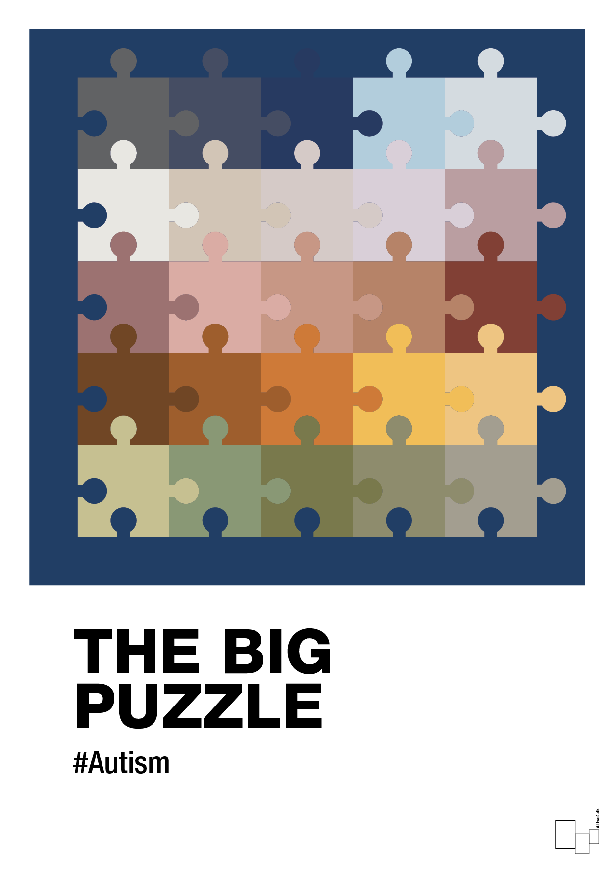 plakat: the big puzzle - lapis blue-Autisme-A1two3