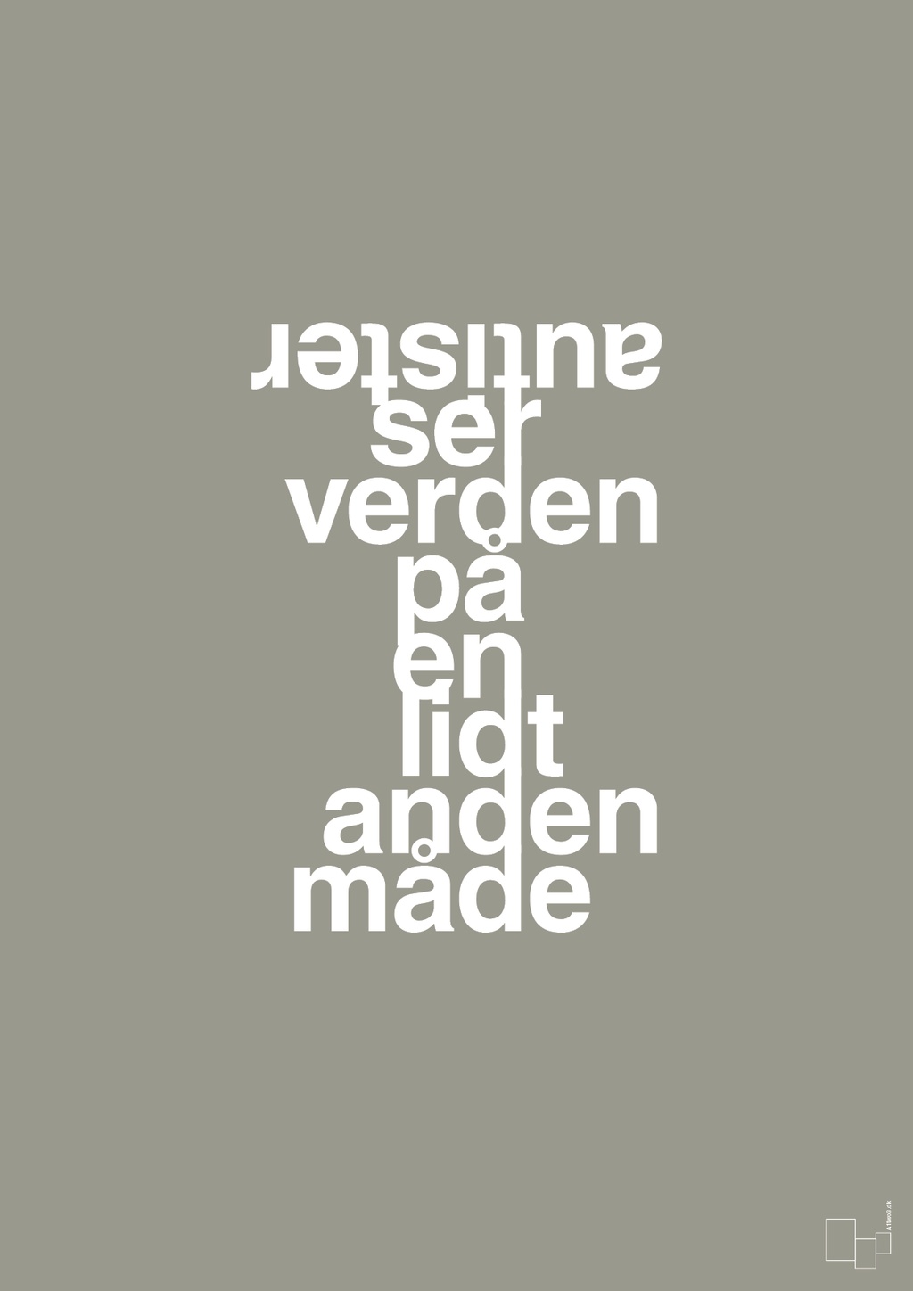 plakat: autister ser verden på en lidt anden måde - battleship gray-Autisme-A1two3