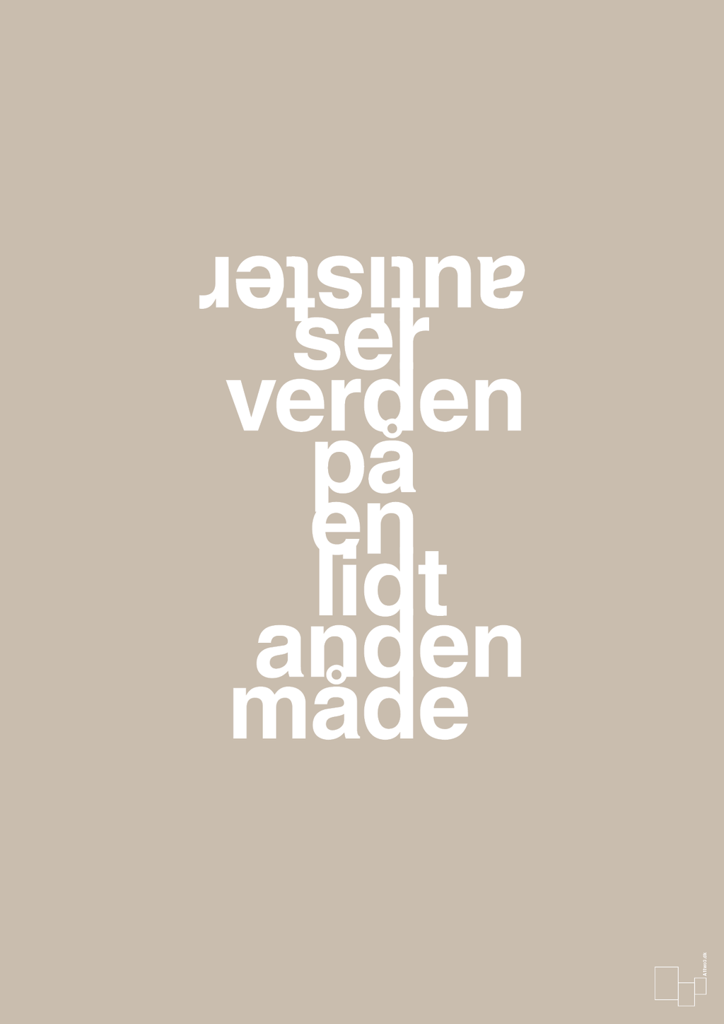 plakat: autister ser verden på en lidt anden måde - creamy mushroom-Autisme-A1two3