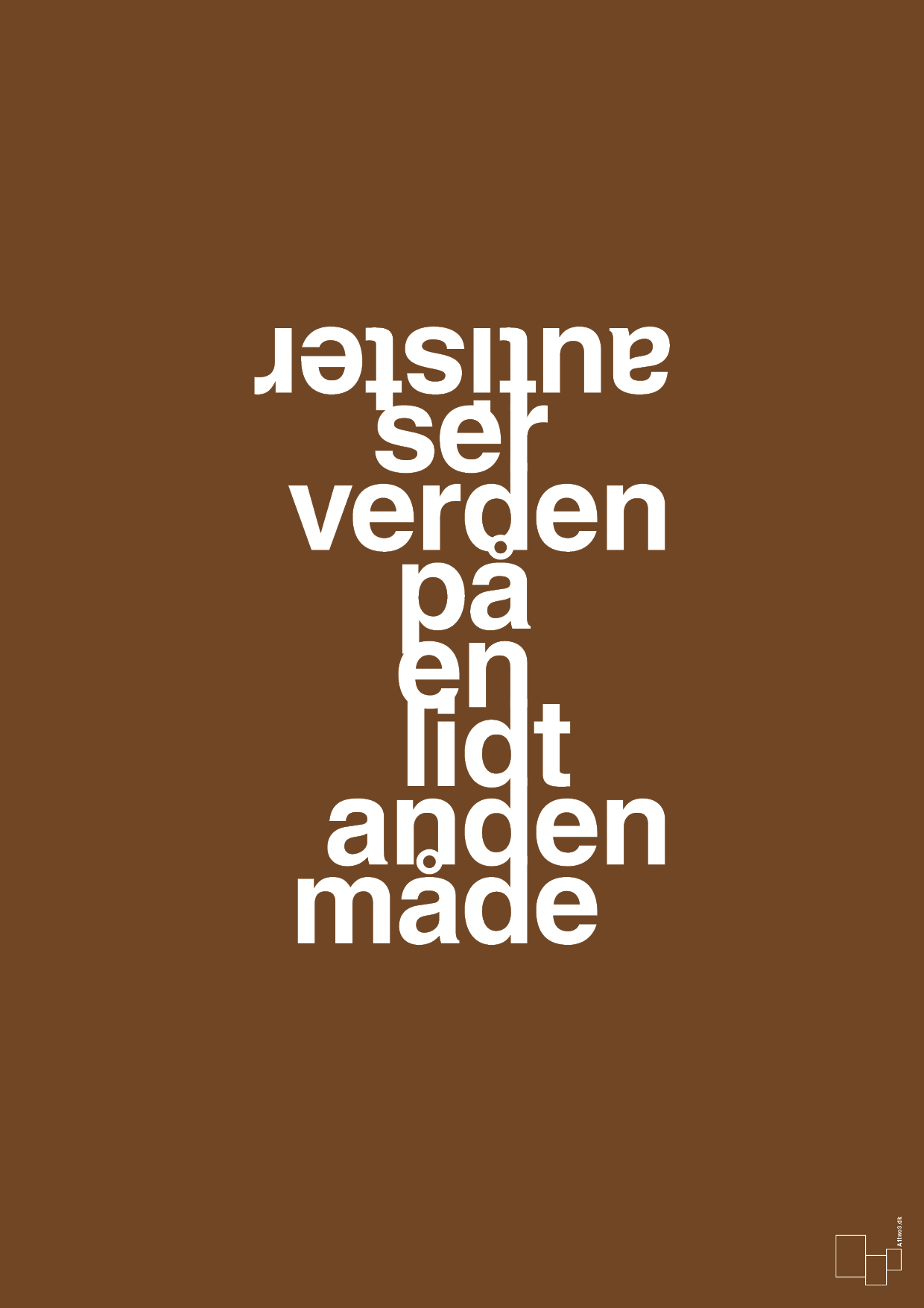 plakat: autister ser verden på en lidt anden måde - dark brown-Autisme-A1two3