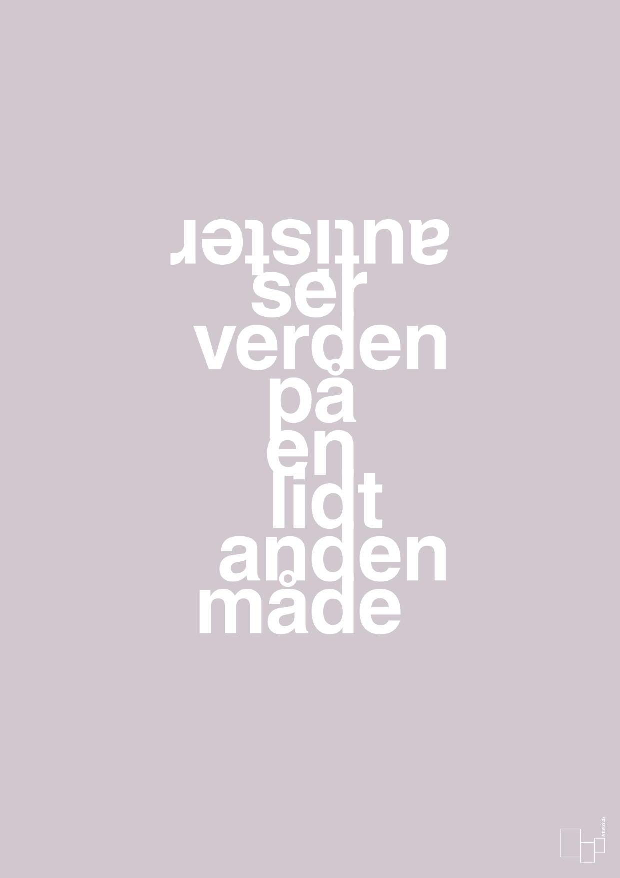 plakat: autister ser verden på en lidt anden måde - dusty lilac-Autisme-A1two3
