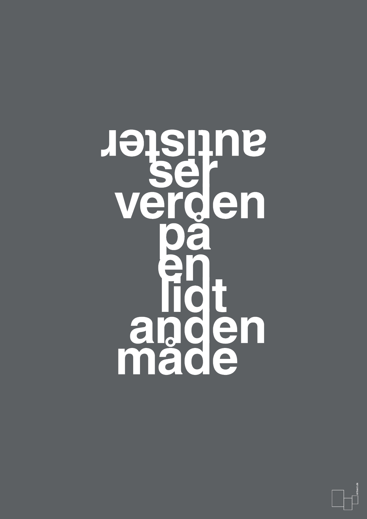 plakat: autister ser verden på en lidt anden måde - graphic charcoal-Autisme-A1two3