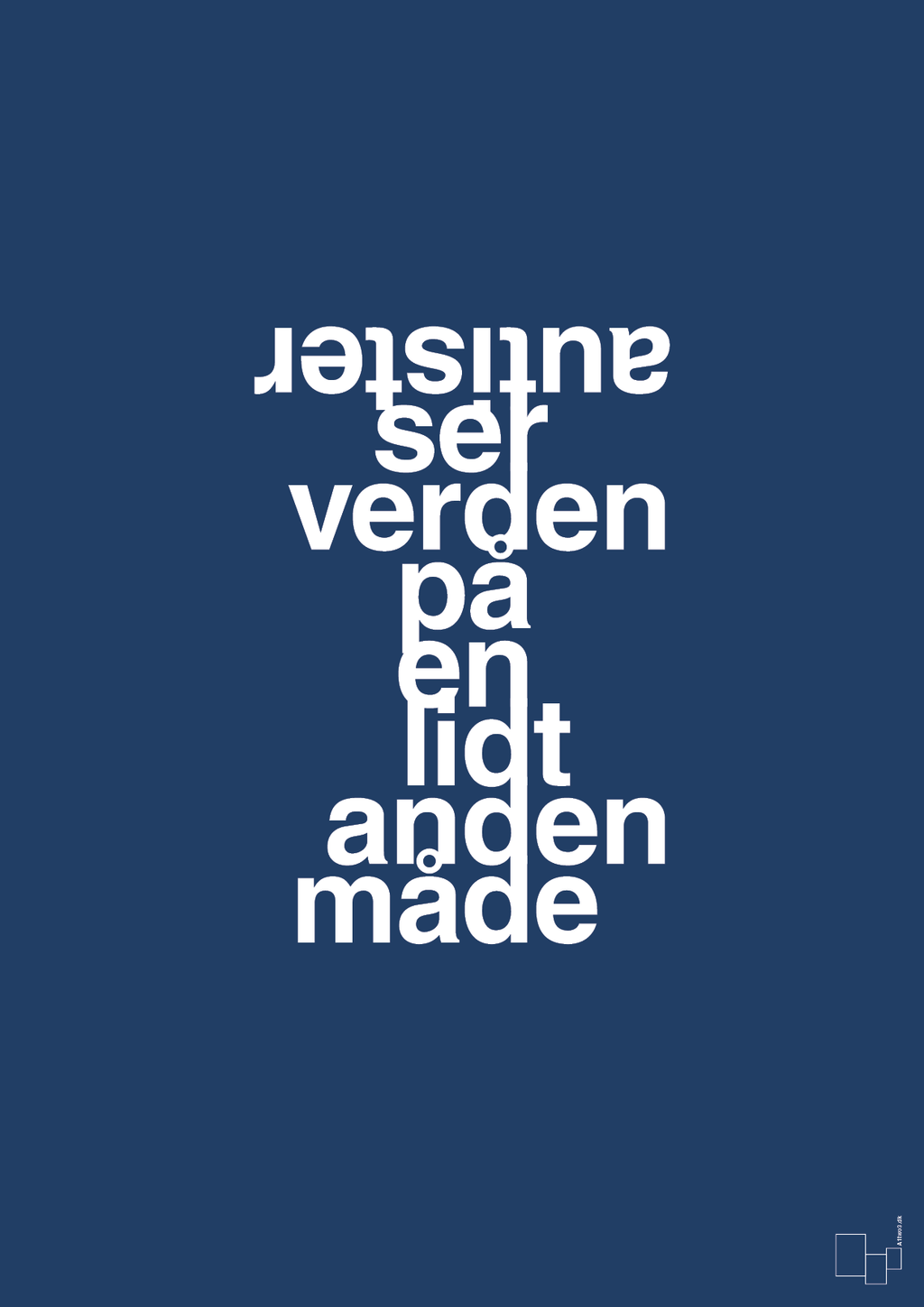 plakat: autister ser verden på en lidt anden måde - lapis blue-Autisme-A1two3