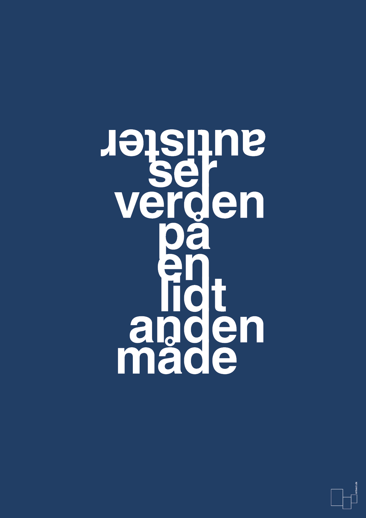 plakat: autister ser verden på en lidt anden måde - lapis blue-Autisme-A1two3