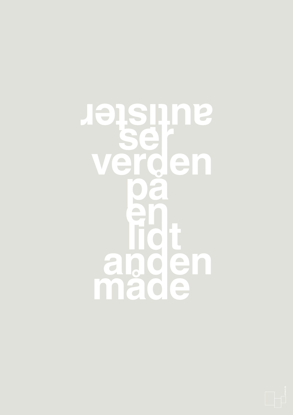 plakat: autister ser verden på en lidt anden måde - painters white-Autisme-A1two3