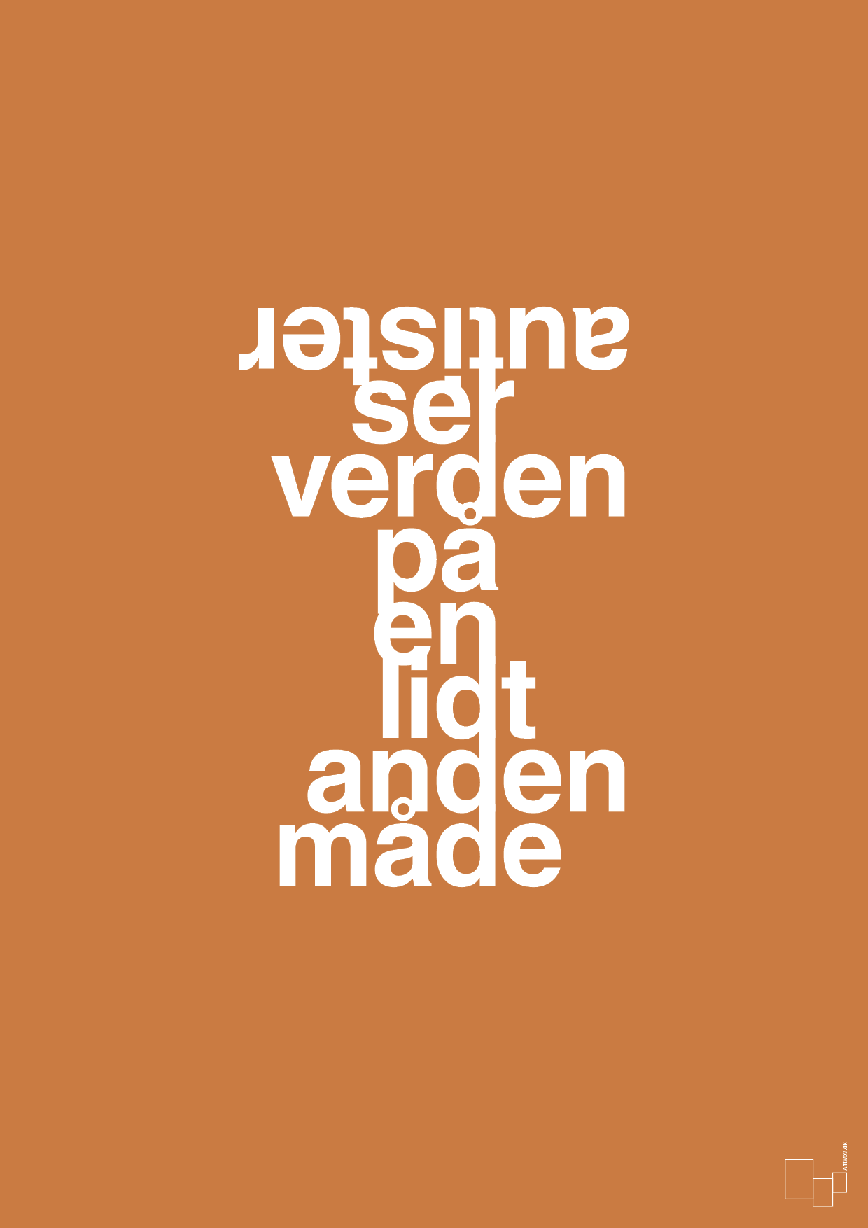 plakat: autister ser verden på en lidt anden måde - rumba orange-Autisme-A1two3