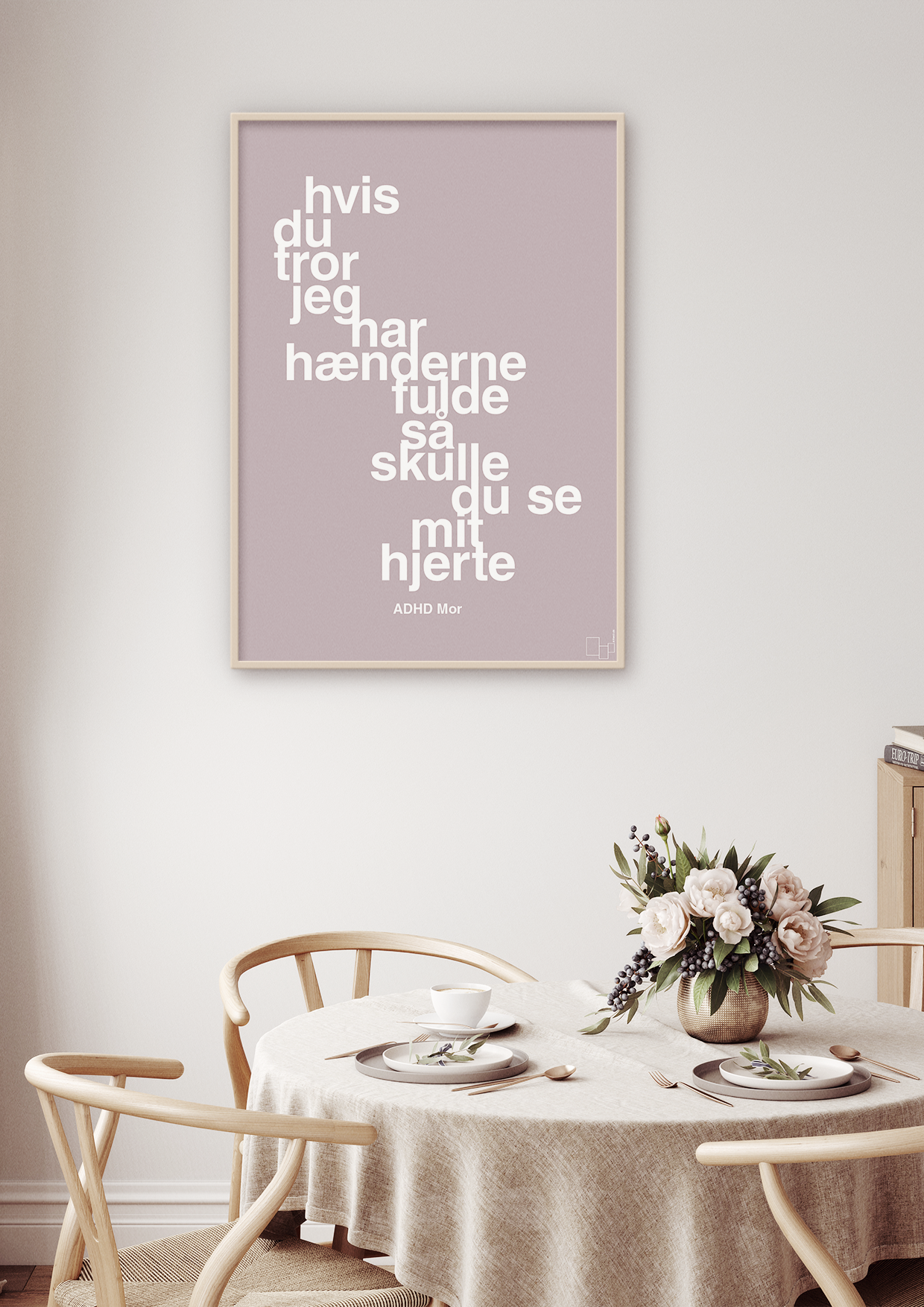 plakat: hvis du tror jeg har hænderne fulde så skulle du se mit hjerte - graphic charcoal-ADHD-A1two3