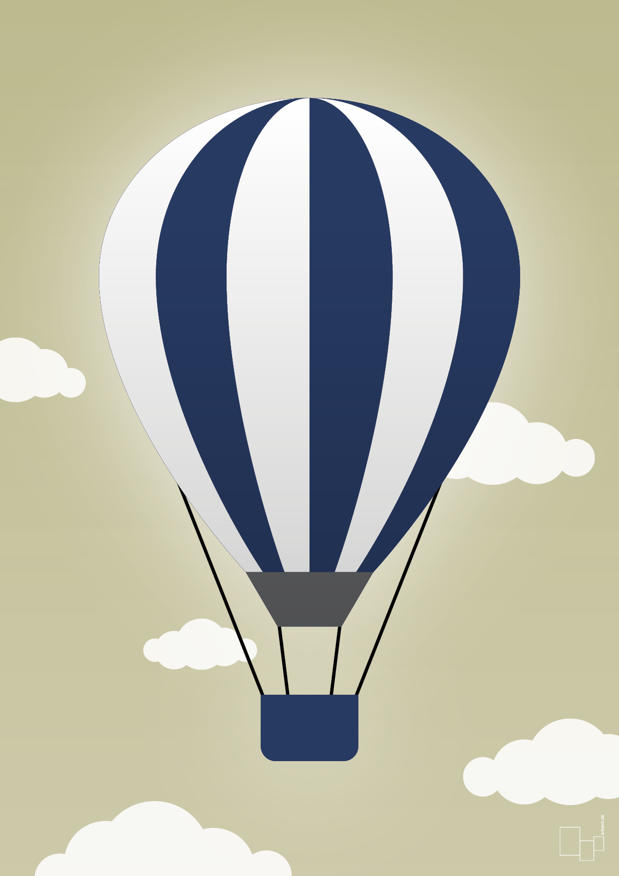 plakat: luftballon i blå - back to nature-Illustrationer-A1two3