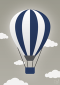 plakat: luftballon i blå - battleship gray-Illustrationer-A1two3