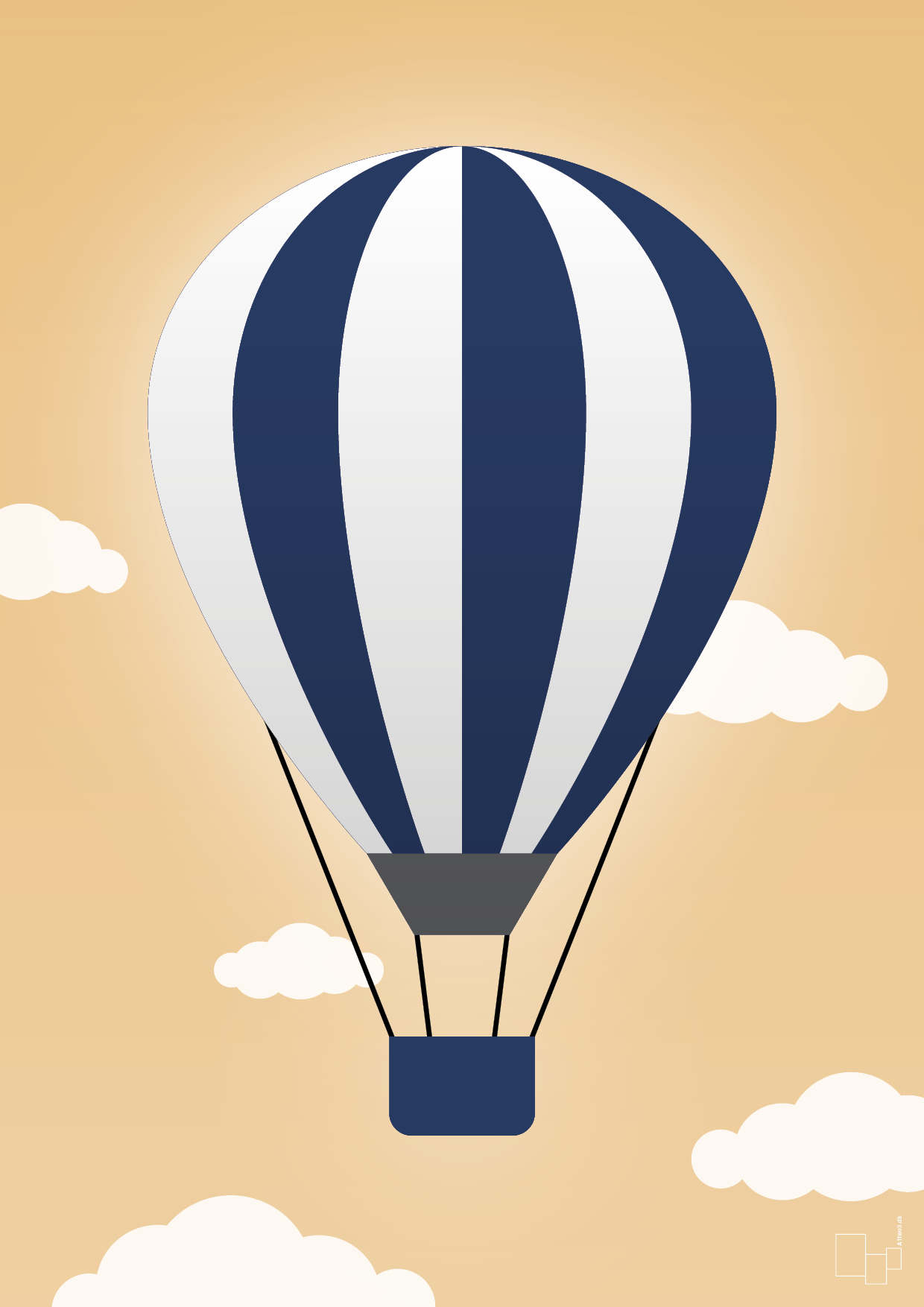 plakat: luftballon i blå - charismatic-Illustrationer-A1two3