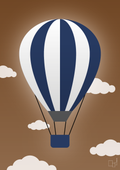plakat: luftballon i blå - dark brown-Illustrationer-A1two3