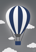 plakat: luftballon i blå - graphic charcoal-Illustrationer-A1two3