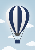 plakat: luftballon i blå - heavenly blue-Illustrationer-A1two3