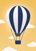 plakat: luftballon i blå - honeycomb-Illustrationer-A1two3