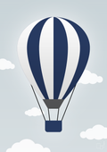 plakat: luftballon i blå - light drizzle-Illustrationer-A1two3