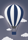 Luftballon i blå - petrol-Illustrationer-A1two3
