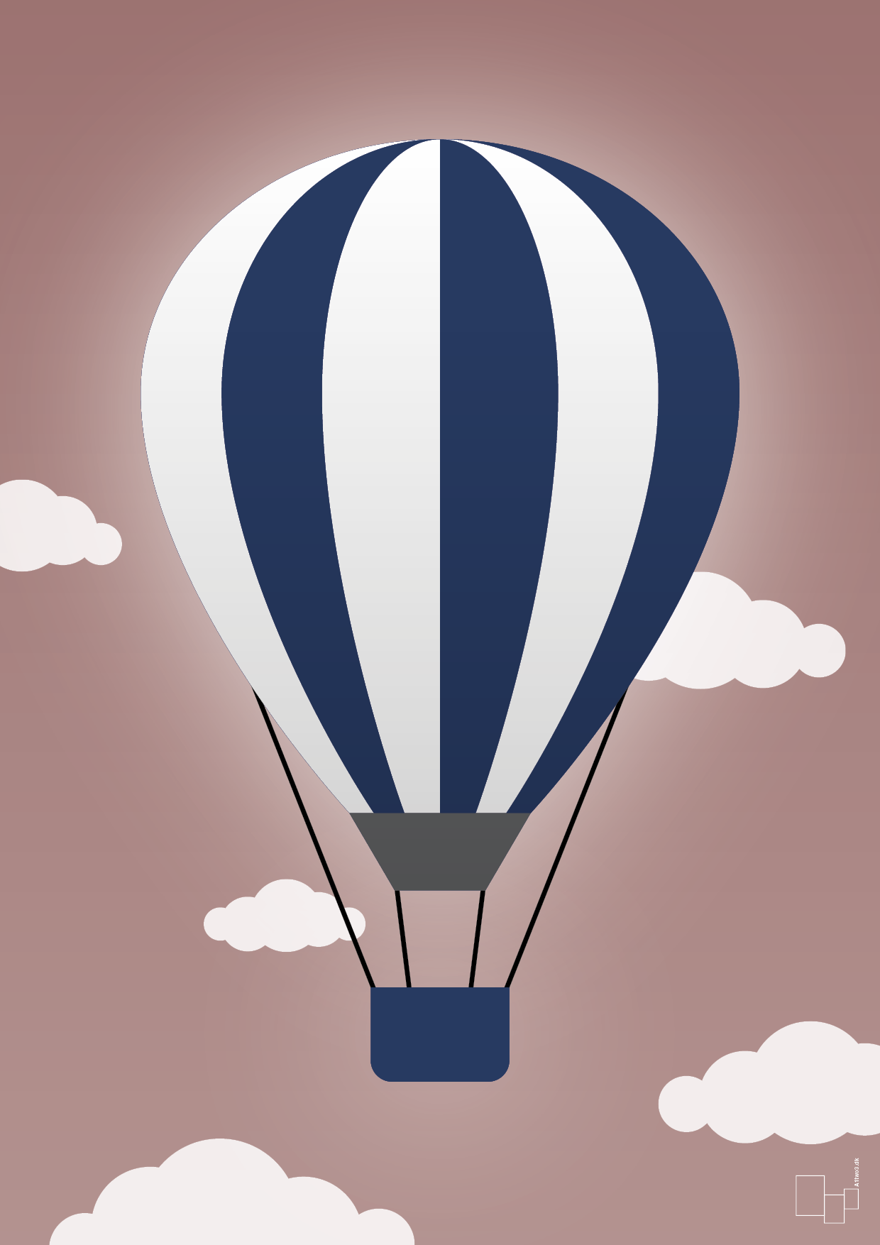 plakat: luftballon i blå - plum-Illustrationer-A1two3