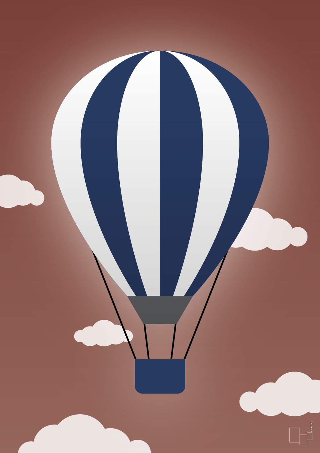 plakat: luftballon i blå - red pepper-Illustrationer-A1two3