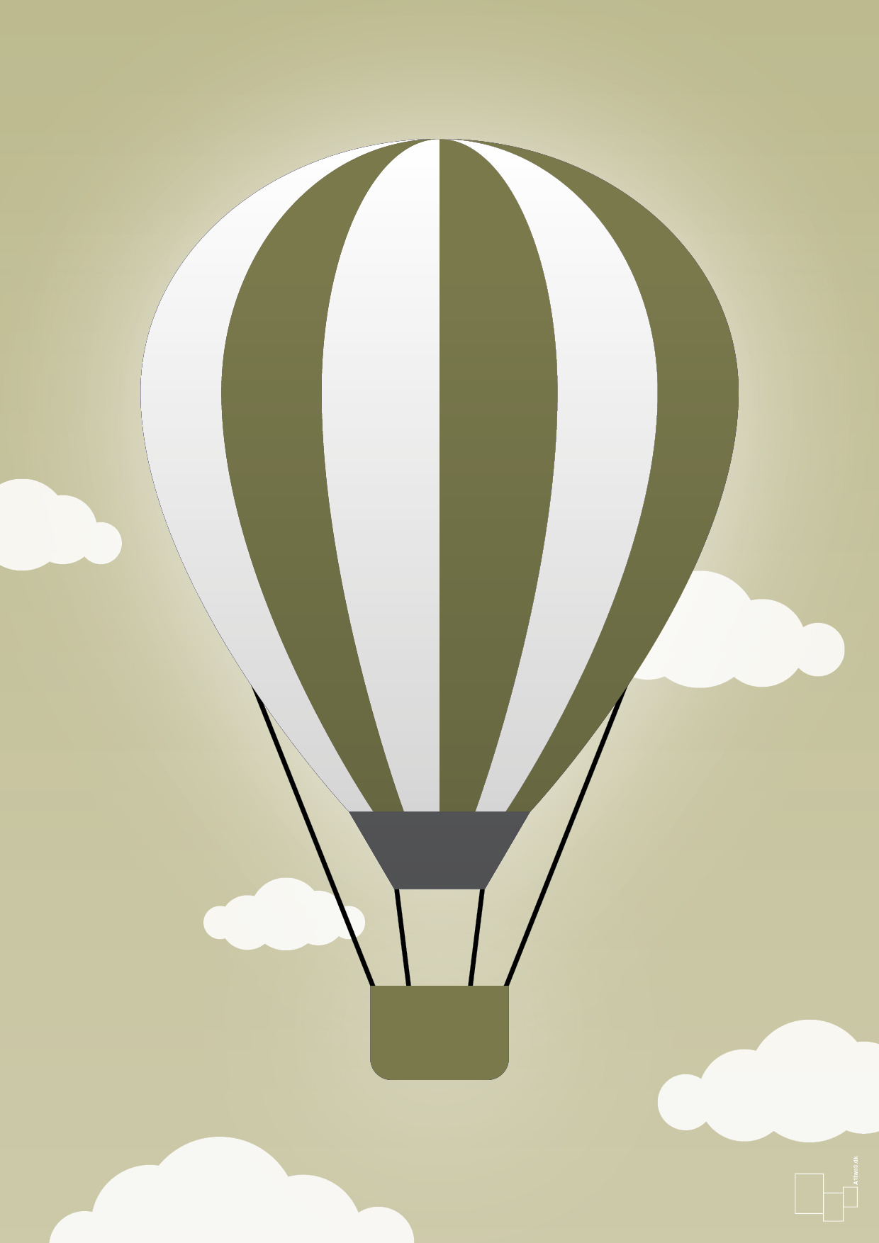 plakat: luftballon i grøn - back to nature-Illustrationer-A1two3