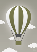 plakat: luftballon i grøn - battleship gray-Illustrationer-A1two3