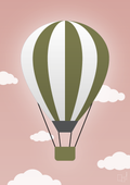 plakat: luftballon i grøn - bubble shell-Illustrationer-A1two3