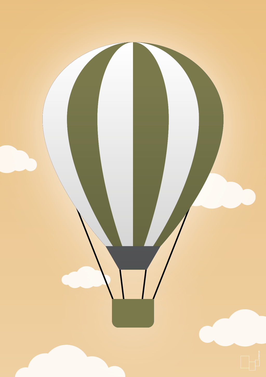 plakat: luftballon i grøn - charismatic-Illustrationer-A1two3