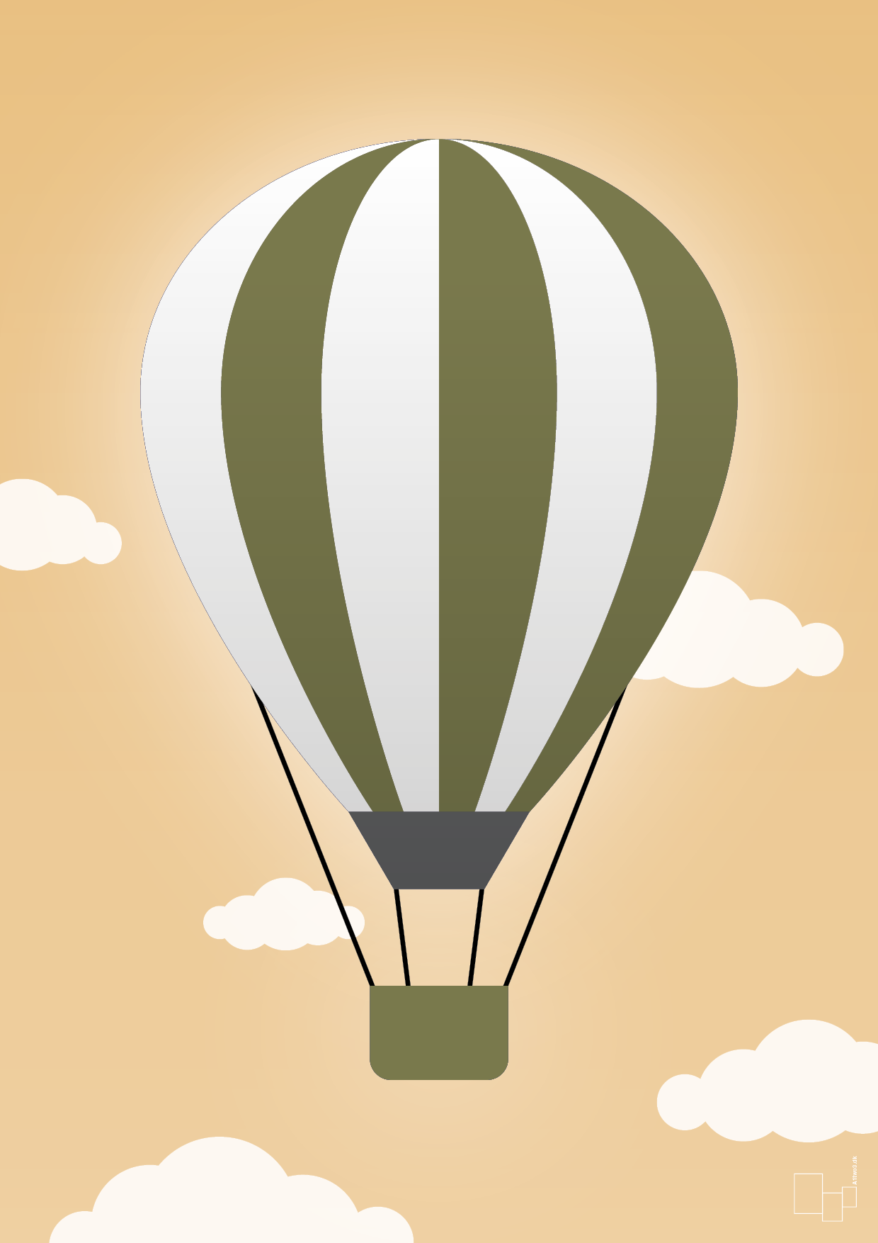 plakat: luftballon i grøn - charismatic-Illustrationer-A1two3