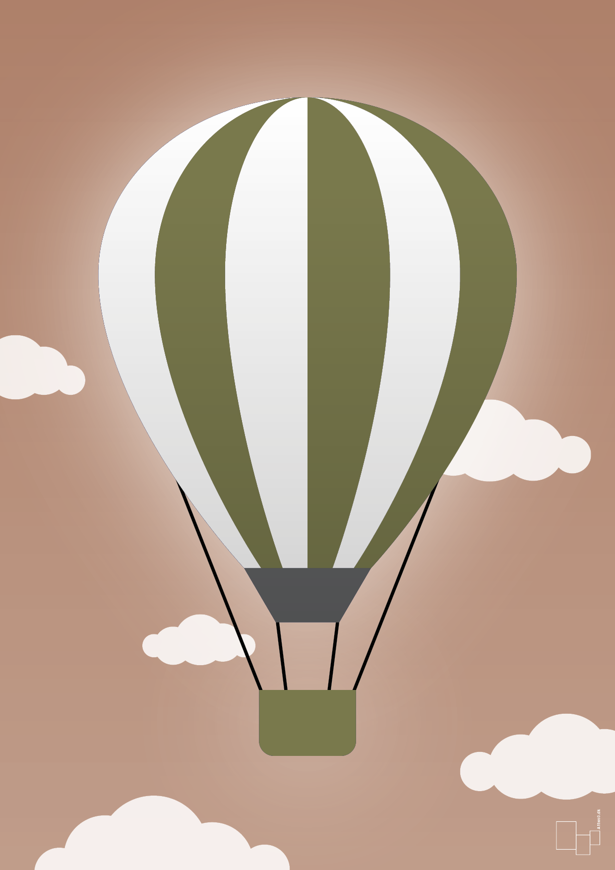 plakat: luftballon i grøn - cider spice-Illustrationer-A1two3