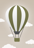 plakat: luftballon i grøn - creamy mushroom-Illustrationer-A1two3